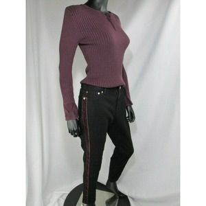 Michael Kors Skinny Jeans with Velour Stripe